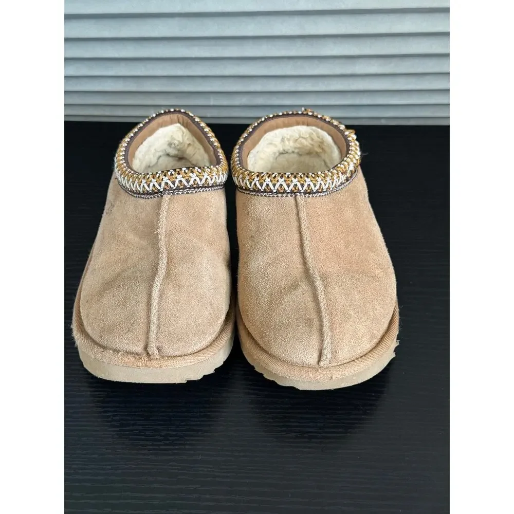 UGG Kids Tasman Slippers Chestnut Suede Sheepskin US 2 EU 33.5 1019066K